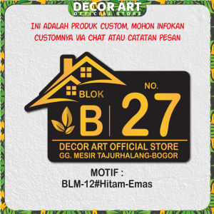 DecorArt 40x30 Cm - Custom Hiasan Dinding Nomor Alamat Rumah /Toko/Tempat Usaha Siap Pasang (Kd:BLM)