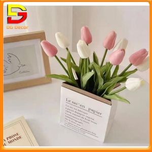 Giỏ Hoa Tú Cầu Nhiều Mẫu Giỏ Hoa Giả Bằng Túi Giấy Kraft Phong Cách Vintage Làm Quà Tặng DC-400