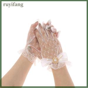 ruyifang Cô Gái Lolita lưới cung hoa ren Găng tay đen trắng ren găng tay Lolita ren tay áo Cosplay đồ trang sức
