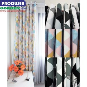 Grosir Laris Jaya Gorden: Gorden Motif Piramida Terbaru Harga Murah Tapi Tidak Murahan | Gorden Pintu Gorden Jendela Gorden Minimalis Gorden 12 Smokring Chrome Series Premium | Korden | Hordeng | Selambu | Tirai | Gorden Smokring Motif Piramida Abu