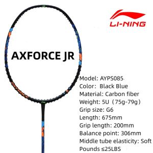 Li Ning AXFORCE JR Teenagers Beginners All Carbon Fiber Lightweight Offensive Badminton Racket（100% Original）