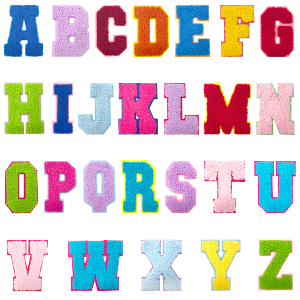 26pc English Letter Clothes Stickers A~Z Patch Stickers Coloured Towel Embroidered Alphabet Stickers