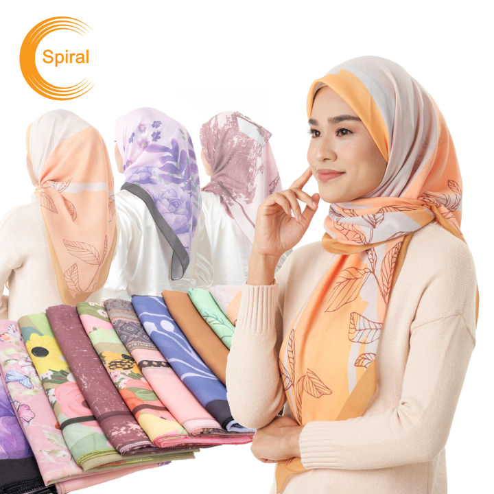 Tudung Bawal Tudung Shawl Printed Hijab Floral Kain Chiffon