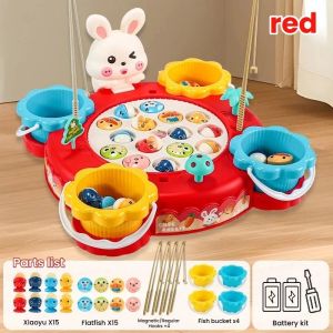 Sweet Home.my Magnetic Fishing Toy Set Rotating Fishing Game Music Lighted Tahan Lama Bpa Free Plastic For Kids Age 3 Family Play