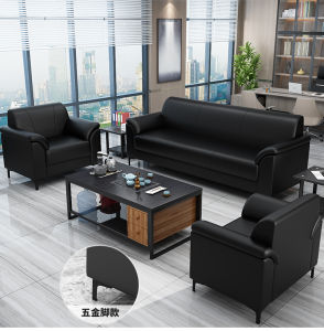 High Quality 1-2-3 Seater Sofa Set PU Leather Office Sofa Set Home Living Room Office Business Discussion Formal Sofa (21-28 Days Delivery)