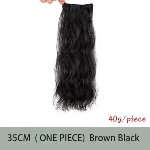 MELEDE Hairpiece Volume Rambut 35CM Curly Highlight Soft Brown Hairclip /Rambut Hairpiece Volume Rambut Penebal Rambut Palsu Wanita