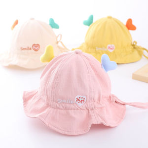Baby fishermans hat thin section adjustable cotton sweat-absorbing breathable boys and girls cute sun hat four seasons universal