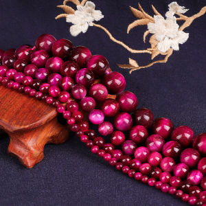 Hạt Tròn Đá Tự Nhiên Hạt Mắt Hổ Đỏ Hồng 4/6/8/10/12MM Vòng Cổ Trang Sức Tự Làm Cho Vòng Tay