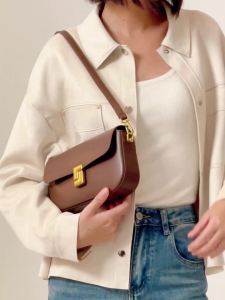 Women’s Split Leather Shoulder Bag Trend Brand Small Square Bags Luxury Designer Handbag Messenger bag for Female