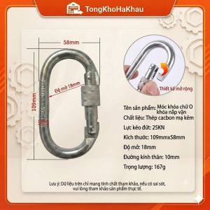 [Hàng Có Sẵn] Móc khóa chữ D tải trọng tối đa 2500KG móc khóa đa năng chất liệu thép không gỉ sử dụng làm việc trên cao