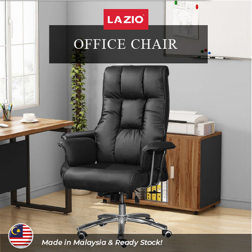 Premium Black Faux Leather Executive Office Chair with Tall High