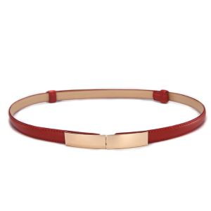 Womens fashion belt Fine metal buckle all-in-one dress length adjustable simple suit belt dress decorative belt