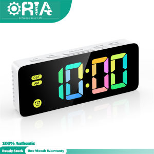 ORIA RGB Alarm Clock Digital Clock Beside Colorful Display Desk Clocks with Snooze Adjustable Brightness Loud Alarm Volume for Kids Students Adult Olds