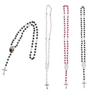 Sublimation Necklace Rosary Beads Necklace for Cross Rosary Necklace Catholicism Prayer Religious for Daily Wear
