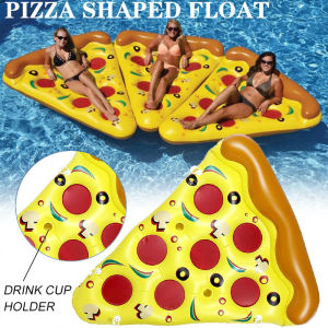 New Giant Pizza Slice Inflatable Pool Float with Air Pump - Large Swim Ring for Adults & Kids - 180*150cm