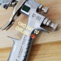 Súng phun sơn W101 (copy) chuyên phun sơn màu xe máy, Nắp chụp béc H4 8 lỗ xé sơn, béc phun 1.3mm. 