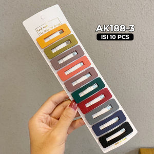 JEPIT RAMBUT KOREA ANAK PEREMPUAN DESAIN TIPTOP WARNA DOFF 1 SET 10 PCS AKSESORIS FASHION LUCU AK188
