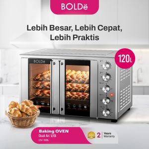 BOLDe OVEN DUAL ARC 120 liter - BAKING OVEN BIG WINDOW GARANSI 2 Tahun - FREE PACKING KAYU