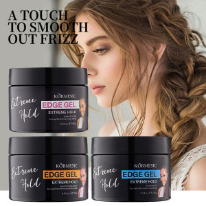 KORMESIC Extreme Hold Edge Control Gel - 140g Natural Plant Formula (Olive/Jojoba/Camellia Oils) Maximum Hold No Flaking/No Itching Long-Lasting Frizz Control for All Hair Types