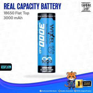 WIXEL Baterai 18650 FLAT TOP BUTTON Rechargeable 3000mAh Datar Rata Bottom Tanpa Kepala Atas Battery Batre Batrei Batrai Double Power 3000 mAh Recharge Isi Ulang Cas
