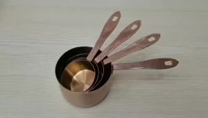 สินค้าในไทย พร้อมส่ง ช้อนตวงสแตนเลส ชุด (สีเข้ม/สีทอง) (ขนาด60/80/125/250ML) ใช้สำหรับกาแฟ มัทฉะ เบเกอรี่ ปรุงอาหาร ตวงของแห้ง ทนทาน