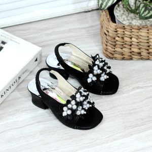 HARVIE HR030 - Sandal Anak Perempuan Heels 3cm Tali Motif Mutiara / Sepatu Pesta Anak Perempuan Trendi / Heels Wisuda Kece Untuk Anak
