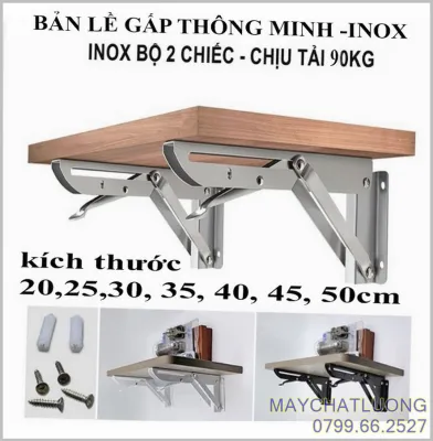 BẢN LỀ GẤP GỌN – INOX 304 90KG - 20 25 30 35 40 45 50cm EKE GẤP THÔNG MINH kimkhihanoi