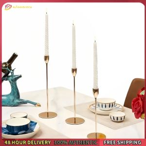 Winnereco 3Pcs Gold Candle Holders Metal Taper Candle Holder for Wedding Birthday Party Holiday Dinning Decor