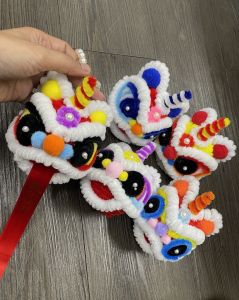 [New Year] Handmade Stock Lion Dance Head Keychain Chinese Wind Lion Dance CarKey Chain Bag Pendant Small Gift