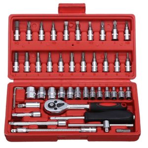 46pcs Tool Box Car Motorcycle Repair Set Hand Tools Home Service motor DIY Kit
