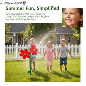WP💓💛💖 360 Degree Rotating Crazy Sprinkler Flower Watering Toy Creative Outdoor Lawn Garden Fun for Children and Pets