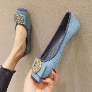 Women Square Toe Comfort Flat Ballet Shoes Korean Fashion Slip-On Boat Shoes