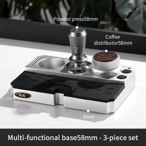 BINCOO Coffee Tamper Set Espresso Machine Powder Press Hammer Powder Press Handle Base Utensils Storage Set 51MM/58MM