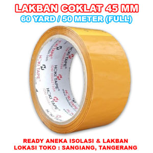(FULL) Satuan Lakban OPP Bening Polos / Lakban OPP Coklat Polos 45 mm Aneka Ukuran (FULL)