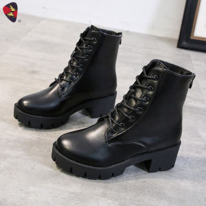 Katerina Fashion Korean Ankle Zipper Boots Shoes Heeled For Women #K3-3