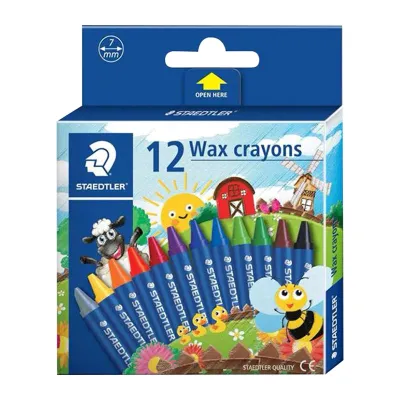Staedtler Wax Crayon 12 Colour Jumbo 2290 NC12