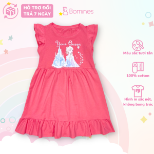 Váy bé gái công chúa Elsa BOMINES babydoll tay cánh tiên 100% cotton cho bé 3-10 tuổi khoảng 12- 30kg DTNBGELSABABYDOLL