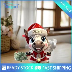 NG Motor✨ COD ✨ Car Phim hoạt hình 2D Acrylic giáng sinh Ngựa xe gương chiếu hậu Mặt dây chuyền Cây giáng sinh trang trí tiệc năm mới treo trang trí nhà