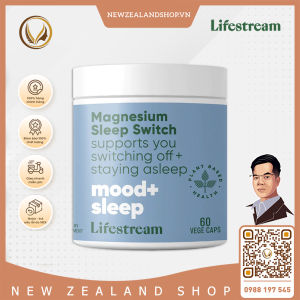 Viên uống hỗ trợ giấc ngủ ngon giảm căng thẳng Lifestream Magnesium Sleep Switch 60 viên