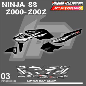 NINJA SS 2000 - 2002 ORIGINAL (COD) STIKER STRIPING MOTOR KAWASAKI NINJA SS 2000 - 2002- STIKER LIST STIKER MOTOR DESAIN RACING HOLOGRAM DAN TRANSPARAN BISA COD IP PROJECT.KODE 03