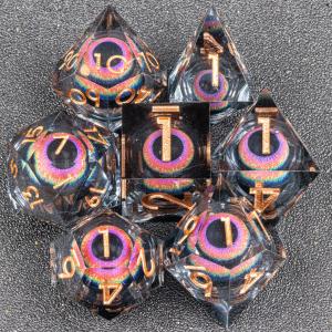 Handmad DnD Polyhedral Dice Set for Dungeons and Dragons d and d dice Sharp Edged Resin D&D Dice Set Gifts D20 Dice