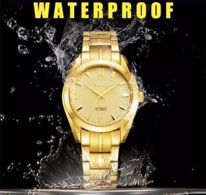 SINGLE SEIK0 men watch gold premium quality with free ring