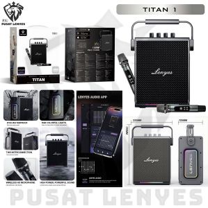 TITAN1 - Speaker LENYES TITAN-1 180W Outdoor KTV Wireless Speaker + Microphone Karaoke Bluetooth 5.3 High Power Bass Subwoofer RGB Light
