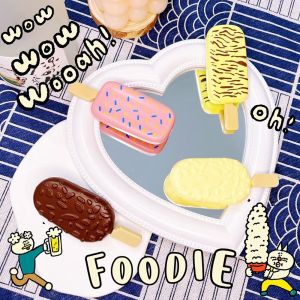 YHDFX ไม่ซ้ำใคร น่ารักน่ารักๆ คลิปปากเป็ด อาหารจำลองจำลอง คลิปด้านข้าง สำหรับผู้หญิง ที่หนีบผมสไตล์เกาหลี คลิปผมผู้หญิง กิ๊บติดผมไอศกรีม อุปกรณ์เสริมผม