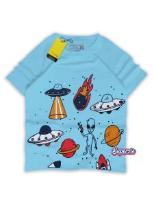 Baju anak laki laki antariksa Atasan kaos anak cowok lengan pendek Luar angkasa roket planet Astronot 3UVO BIRMUD