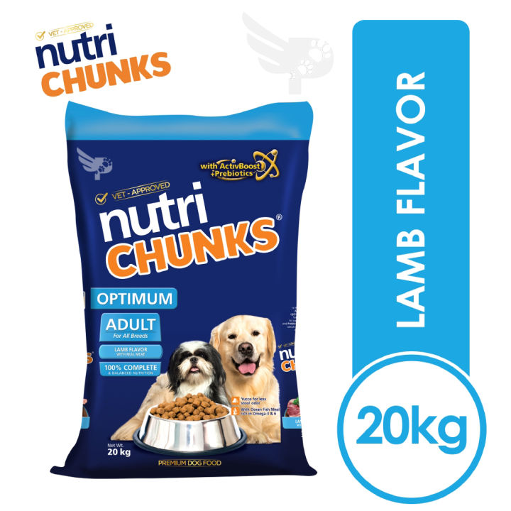 NUTRI CHUNKS OPTIMUM ADULT LAMB 20kg LAMB FLAVOR Dog Food Philippines NUTRICHUNKS 20 kg petpoultryph Lazada PH