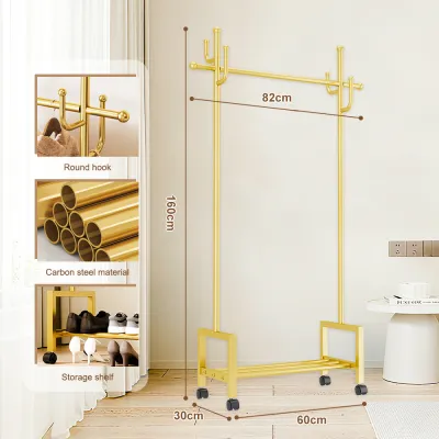 Eurosofa Light Luxury Coat Rack Stand Hanger Floor Modern for Home Bedroom Clothes Hanging Rack Heavy Duty Garment Coat Racks Umbrella Stands With Shoe storage Hat Holder