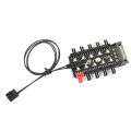 Bộ HUB ROG 10 Cổng Chia Fan 12V 4 Pin Với Nguồn Cấp Điện SATA ( Kèm Dây PWM 40cm ). 