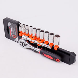 (Bisa COD) Taffware Set Kunci Shock Ratchet Wrench 1/4 Handle Drive CR-V 12 PCS