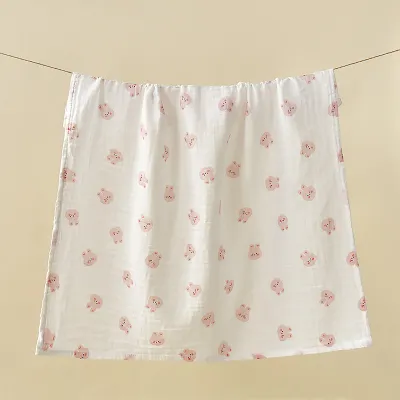 BJ001 kiss baby ในไทยพร้อมส่ง ผ้าห่ม ผ้าเช็ดตัว ผ้าหอ่ตัวเด้กเเรกเกิด 70*70cm new born